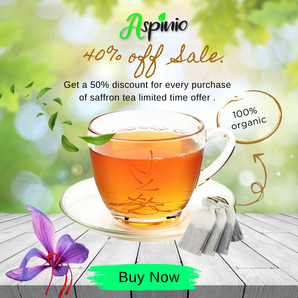 Premium Saffron Tea – 100% Natural Herbal Blend